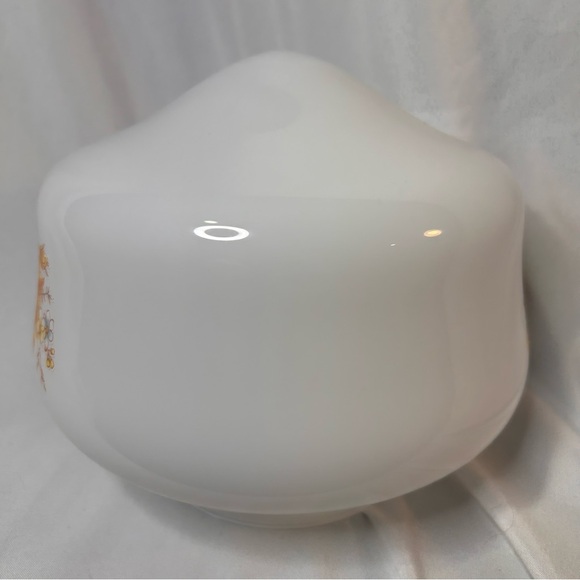 Vintage Floral White and Yellow milk globe Decorative - Picture 5 of 5